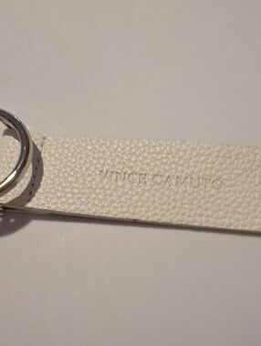 Vince Camuto White Pebble Belt Silver Hardware